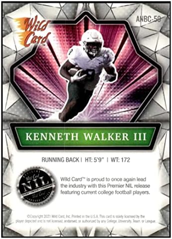 Kenneth Walker III RC 2021 Alumination Alumination Nil Rookie #50 Seahawks NM+ -MT+ NFL фудбал
