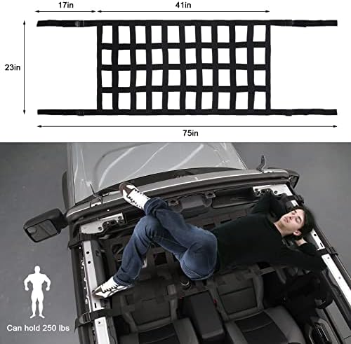 Федередево автомобил покрив хамак за Форд Бронко 2021 2022 2/4 Додатоци на вратите, Нето хамак на покривот на автомобилот Форд Бронко