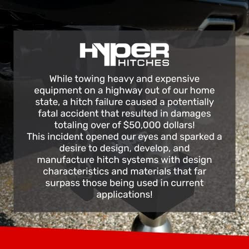 Hyper Hitches A200 Прилагодлива приколка за прием, одговара на 2/2-инчен приемник, 10-инчен прилагодлив пад/пораст, вклучува 2-инчен и 2 5/16-инчен метеж со двојна топка, до 10,000 GTW,