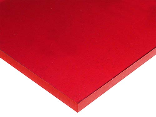 1/8 темно црвена проucирна акрилна плексиглас лист 12 x12 фрли дебела номинална големина АЗМ