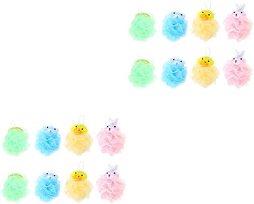 Минкиси 16 парчиња во форма на бања во форма на сунѓер туш животински топка прекрасни топки деца еластични лофузи Децата користат ексфолирачки цртан филм измешан з?