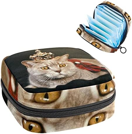 Мачката помеѓу санитарните торби за складирање на салфетка, менструална чаша торбички, држач за медицинска сестра, тампон торби, преносен