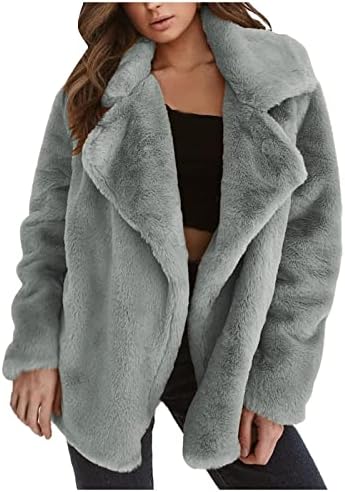 Foviguo лесни јакни за жени, тунична јакна женски зимски датум ноќ, долг ракав, дебела јакна со цврста јакна со цврста солидна со цврста