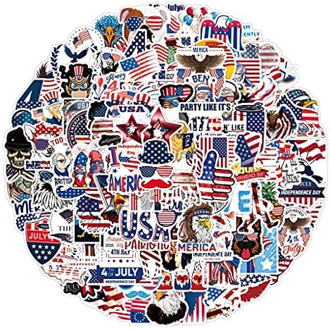 Буерхоми 100 парчиња/Пакет Американско Знаме Налепница, Винил Водоотпорен САД ЗА Лаптоп