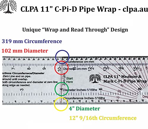 CLPA 24 Дијаметар Мерка &засилувач; Означи C-Pi-D Цевка Заврши-Мерка цевка &засилувач; Означување Лента Со користење На заврши &засилувач;