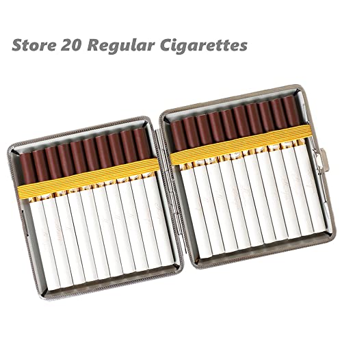 КУТИЈА ЗА Цигари XAJH, Метал Со Кожна Површина, Преносна Кутија За Складирање Цигари За Да Собере 20 Редовни Димензии, Џебна