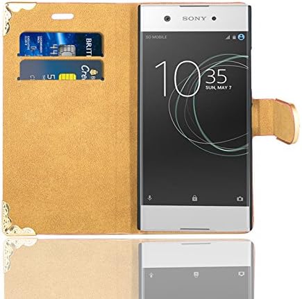 Фонексперт Сони Xperia XA1 Ултра Случај, Блинг Дијамант Пеперутка Цвеќиња Кожа Kickstand Флип Паричник Торба Капак За Sony Xperia XA1