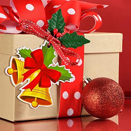 50 Парчиња Големи Ознаки За Божиќни Подароци Со Жица, Божиќни Ознаки Што Висат Празнични Етикети ЗА Самостојна Божиќна Обвивка И Картичка