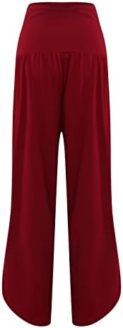 Женски крстоверни плочки хеланки со висока половината случајна симпатична истегнување на целосна должина Елегантни јога панталони панталони