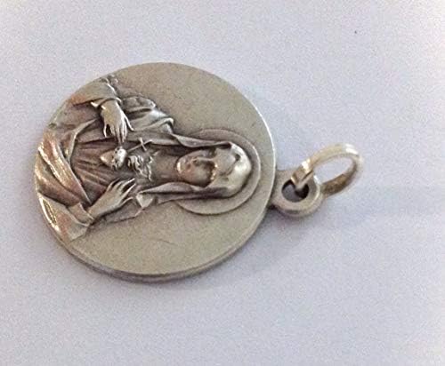 И Г Ј 925 Сребрено Свето Срце На Марија Медал-Медал На Светците-Заштитници