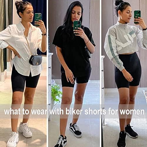 3 пакувања со шорцеви за велосипедисти за жени - 8 мека мека висока половината за контрола на стомакот