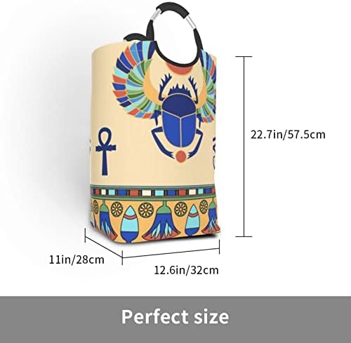 Египетски Скараб 50л Квадратна Торба За Складирање Валкана Облека Што Може Да Се Преклопи/Со Рачка За Носење/Погодна За Патување За Складирање
