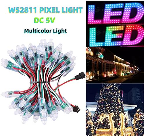 CMLAMP WS2811 IC LED Pixel Pixel Light DC5V Дифузна дигитална светлина за промена на светлината RGB Addressable LED стринг светло за