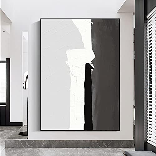 Рачно насликано масло сликарство-на платно wallидна уметност црно-бела изненадена осамена декоративна ветер декоративни слики со голема големина рачно изработена ?