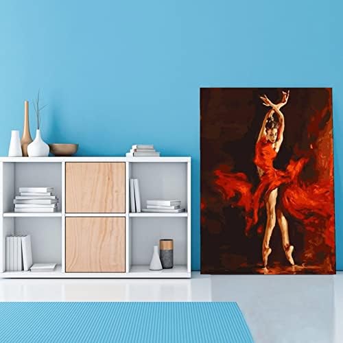 16x20inch Апстрактна масло сликарство жена фламенко шпанска танчерка црвена модерна уметност дама платно сликање спална соба wallидна декорација