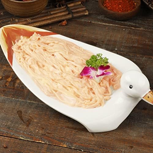 Оито меламин Плоча за сервирање Пекинг Патки Патки за садови за садови Сашими суши кои служат чинија со чинија со чинија за мезе десерт со тестенини 36х17цм