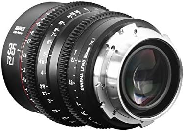 Meke 35mm T2.1 Super 35 Prime Manual Focus Focus Cinema Lens за PL-Mount Cone Camera, компатибилен со C700 PL, Arri Amira, Alexa