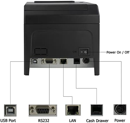 Печатач за термички прием на Netum 80mm USB мрежа POS печатач со автоматски секач Ethernet LAN Port Поддршка за готовина фиока ESC/POS