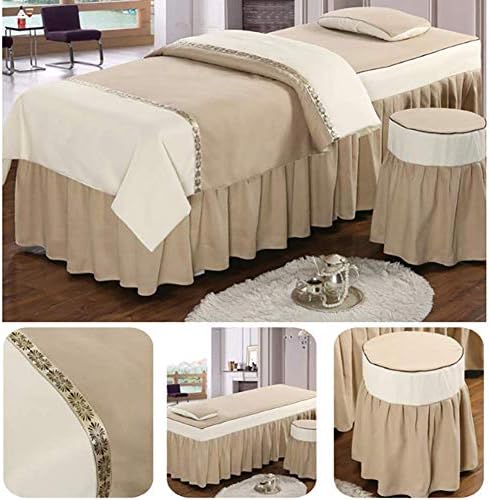 Leversуан масажа за масажа поставува кревети за креветот со валент лист со перница за перница од столче за салон за убавина со лента