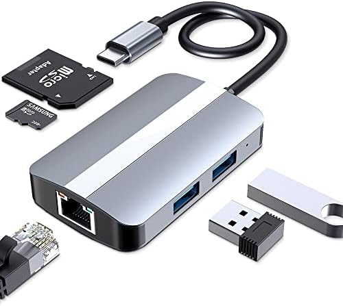 5 Во 1 Тип-Ц Центар Докинг Станица USB-C ДО USB 2.0 USB 3.0 RJ45 100Mbps Lan Ethernet Sd/TF Картичка Читач Слот За Лаптоп Лаптоп