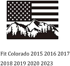 Јукауто Заден Заден Среден Прозорец Налепница Одговара На Шеви Колорадо 2015-2023 Планинска Сцена Американско Знаме Винил Налепници