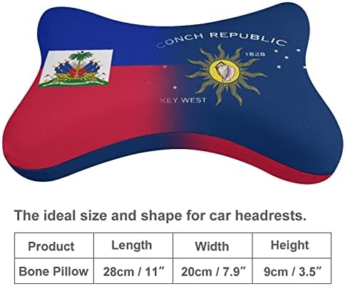 Хаити Конх Република Ки Западно Знаме Автомобил Вратот Перница на 2 Коска Во Облик На Авто Потпирач За Глава Перница За Патување Автомобил
