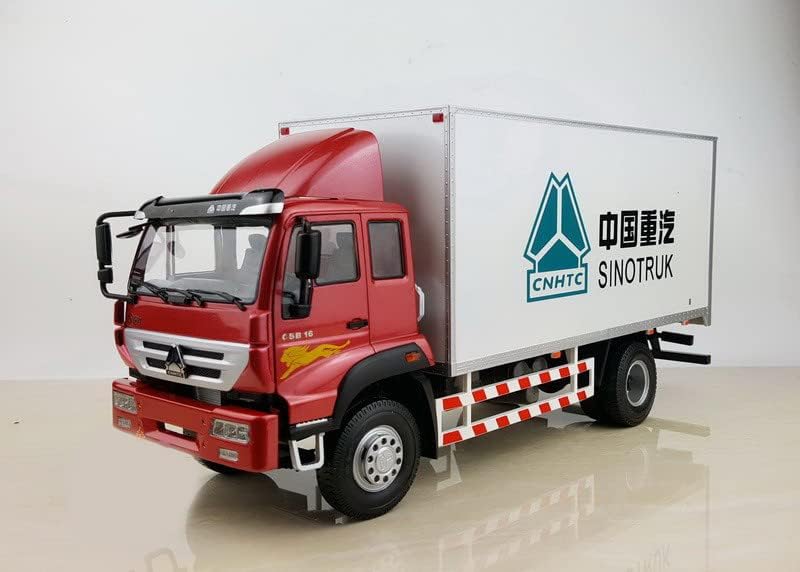 Sinotruk CNHTC C5B 16 Кина жолт речен ван карго камион 1/24 Diecast камион претходно изграден модел