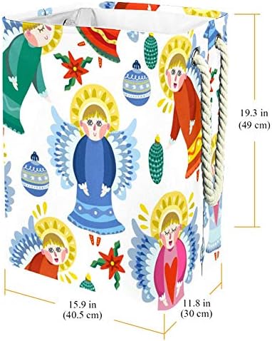 Нехомер Магичен Божиќни Ангели Снегулки ШЕМА 300д Оксфорд Пвц Водоотпорна Облека Ја Попречува Големата Корпа За Перење За Ќебиња