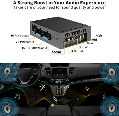 ATOTO CA-AEC01 Автомобил Засилувач Компатибилен СО S8G2113LT 10 Безжичен Двоен-Din Автомобил Стерео, Безжичен Apple CarPlay &засилувач; Android Авто, Двојна Bluetooth; 4 Канал, 400 Вати Макс Моќ, ?