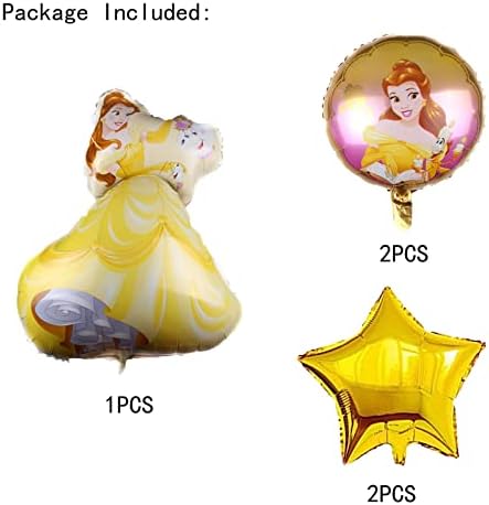 HTRY 5PCS Дизни Принцеза Бел Фолија Балони За Роденден Бебе Туш Принцеза Тематските Партија Украси