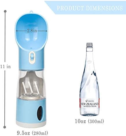 Катипет Куче Патување Шише Со Вода - 280мл Пренослив Дозер За Вода За Миленичиња Со Контејнер За Храна И Торба За Отпад Од Кучиња Измет