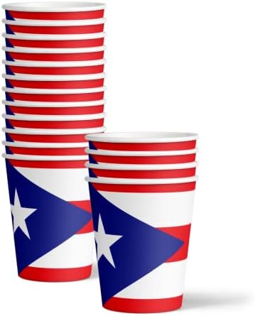 Порторико Знаме Роденден Материјали Постави Плочи Салфетки Чаши Садови Комплет за 16