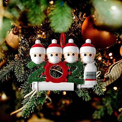 Гимомо 2021 Божиќен украс Персонализирани смешни подароци Прилагодено семејство украс Божиќно дрво што виси украс семејство од 4 подароци