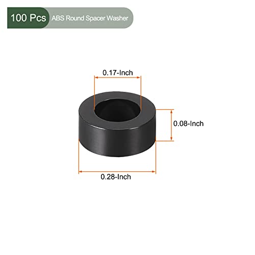 Yokive 100 парчиња црно тркалезно растојание, не мијалници со навој со висок ефект на изолација, одржувајте ја висината конзистентна, одлична