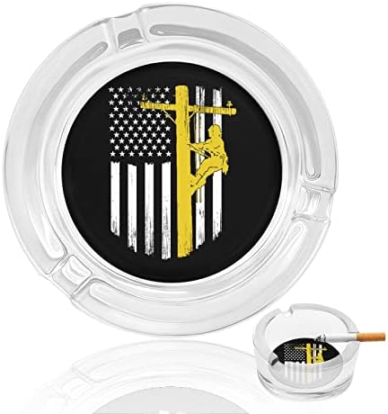 Американски линемен стаклен пепелник тркалезни цигари за држач за таблички за пепел за украси во затворен простор за внатрешни работи