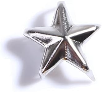 100 парчиња метална starвезда во форма на starвезди за кожа, шила столпчиња за закопчувања за кожни занаетчиски торби за облека, појаси,
