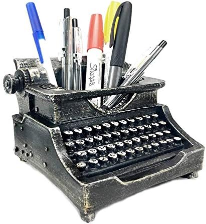 Носител на моливче за машина за пишување Белаа, слатки индустриски антиквитети ретро излитени шик гроздобер чаша организатор на моливче