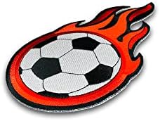 Фламинг фудбалска топка голема лепенка - извезена шива -на/железо - на амблем Класичен фудбалска лепенка - 4 x 7