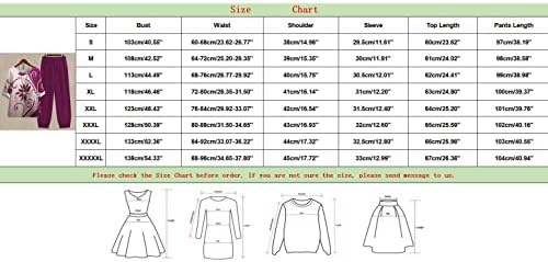 Облека за одмор За Жени 2 Парчиња Комплет Блуза Со Долги Ракави Со Врат И Шорцеви Комплет Ретро Вратоврска Боја За Печатење Удобни Дуксери