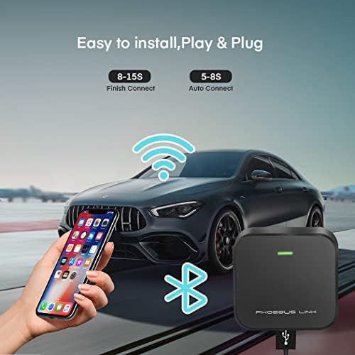 Безжичен Адаптер Carplay, Foebus Link Apple Carplay DONGLE USB 2022 Нов Надграден Конвертирај Жичен Во Безжичен Carplay од 2015-2022 Автомобили