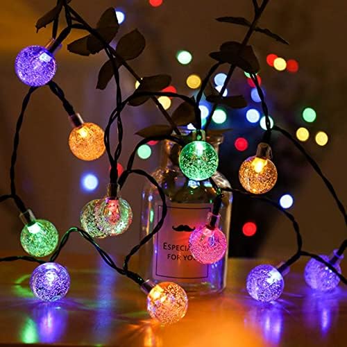 LED кристални меурчиња со топка, светла, 33 -ти Божиќен декор, бакарна жица со далечински и тајмер, за Божиќна градина за внатрешен