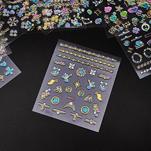 30 листови налепница за нокти класичен имитација на совети за бронзирање на дијаманти за налепници 3Д цветни маникирски уметнички