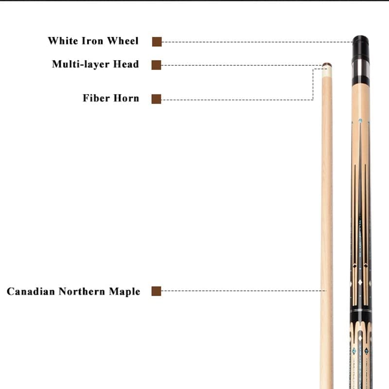 COTCLO Pool Cue Snooker Cues Cue Cue Stick Canadian Maple Wood Professional Billiard Pool Cue Stick со додаток за продолжување од 15 см 10.5/11.5/12.5мм