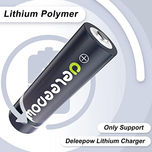 Делепоу Батерии за ПОЛНЕЊЕ 3 3400mWh Литиум Bat Батерии За Полнење 1.5 V Двојна Batt Батерија 8-Пакет 1500 Циклус Со Лцд Полнач