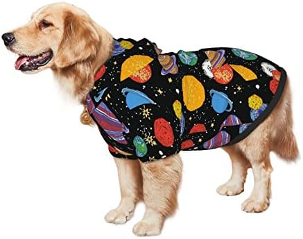 Голем џемпер за домашни кучиња за кучиња галакси-небо-starвездички џемпер со капа со мека мачка облека со мачка x-large