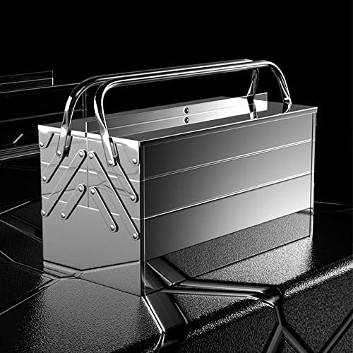 MHYFC алатка за не'рѓосувачки челик постави три-слојни преклопни кутии за складирање на домаќинства, преносна кутија за складирање на железо, автомобил индустриско о
