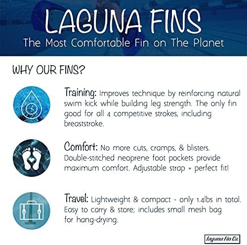 Финс за пливање во Лагуна Фин - кратка перка на отворена вода и обука, целосно прилагодлива, отворена потпетица, лесна и лебдечка, достапна во млади и возрасни голем?