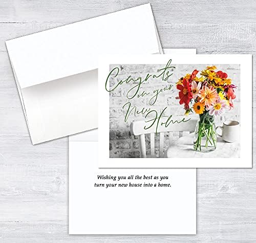 25 Честитки за вашите нови домашни картички - Ново домашно цвеќе - 26 бели коверти - FSC Mix