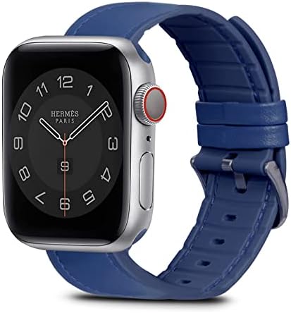 Спортски Бенд Компатибилен Со Apple Watch All Model, Моден Хибриден Кожен Силиконски Опсег на Часовници 45мм 44мм 42мм 41мм 40мм 38мм за Iwatch Se Серија 8 7 6 5 4 3 2 1