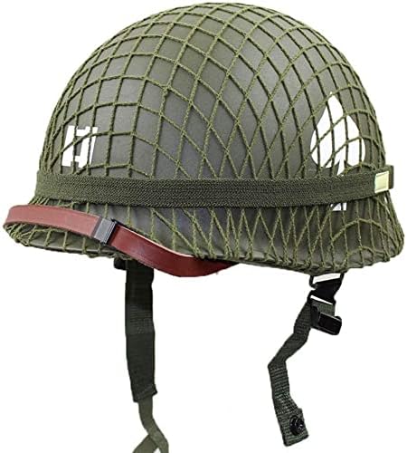 Втората светска војна М1 реплика на зелена шлем со мрежна лента за чиста лента DIY сликарство
